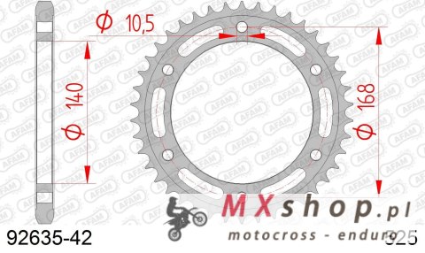 AFAM 2026/04 ZĘBATKA TYLNA 4613 42 BMW F 700 GS '13-'18, F 800 GS '08-'18 NA ŚRUBĘ 10,5MM (JTR3.42) (ŁAŃC. 525)