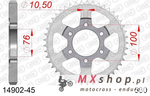 AFAM 2026/04 ZĘBATKA TYLNA 816 45 SUZUKI GSXR 1100, GSXR 750 (92-95) (JTR816.45) (ŁAŃC. 530)