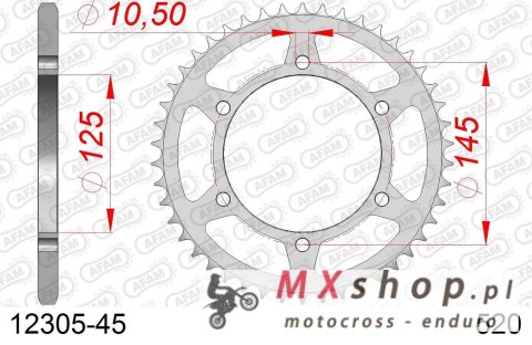 AFAM 2026/04 ZĘBATKA TYLNA 866 45 YAMAHA XT 660 R/X 04-14, XT 600Z 08-12 (JTR855.45) (ŁAŃC. 520)