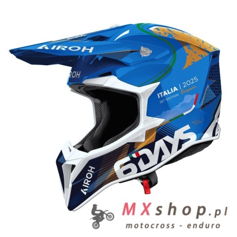 AIROH KASK CROSS / ENDURO / ATV / QUAD WRAAAP 6DAYS ITALY 2025 KOLOR NIEBIESKI/CZARNY/ BIAŁY ROZMIAR S