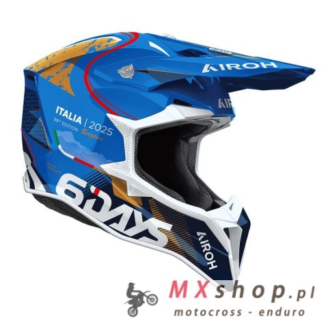 AIROH KASK CROSS / ENDURO / ATV / QUAD WRAAAP 6DAYS ITALY 2025 KOLOR NIEBIESKI/CZARNY/ BIAŁY ROZMIAR S