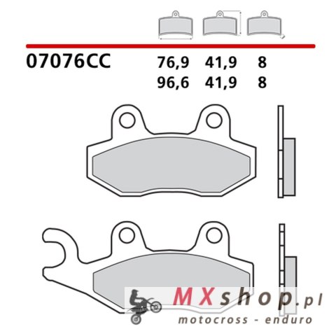 BREMBO 2026/05 KLOCKI HAMULCOWE KH135 / KH214 SCOOTER CARBON CERAMIC CC (PÓŁMETALICZNE) PRZÓD/TYŁ (ECE R90)