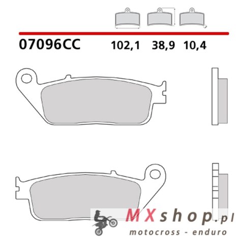 BREMBO 2026/05 KLOCKI HAMULCOWE KH196 SCOOTER CARBON CERAMIC CC (PÓŁMETALICZNE) PRZÓD/TYŁ (ECE R90)