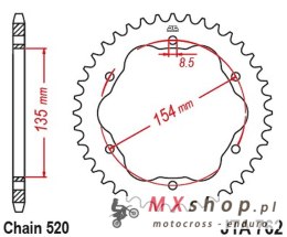 JT ZĘBATKA TYLNA ALUMINIOWA 4574 43 DUCATI 939 SUPER SPORT '17-'20, 950 SUPER SPORT '21-'23, 955 PANIGALE V2 / BAYLISS '20-'24 (