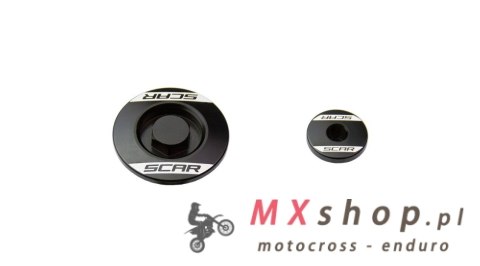 SCAR RACING KORKI INSPEKCYJNE SILNIKA KAWASAKI KXF 250 '11- , KXF 450 '09-, , KLX 450 '08-'15 KOLOR CZARNY