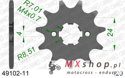 AFAM 2026/04 ZĘBATKA PRZEDNIA 2153 11 APRILIA RS/RX 50 '06-'11 (JTF1128.11) (ŁAŃC. 420)