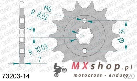 AFAM 2026/04 ZĘBATKA PRZEDNIA 2247 14 KTM 125 DUKE '11-'24, KTM 200 DUKE '12-'24 (JTF1903.14) (ŁAŃC. 520)