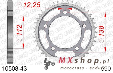 AFAM 2026/04 ZĘBATKA TYLNA 408 43 HONDA CBR 600F '91-'96, CBF 1000 '06-'10 (SC58) (JTR302.43) (ŁAŃC. 530)