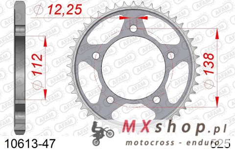 AFAM 2026/04 ZĘBATKA TYLNA 4357 47 HONDA XL1000V VARADERO '99-'13 (JTR1304.47) (ŁAŃC. 525)