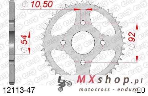 AFAM 2026/04 ZĘBATKA TYLNA 4570 47 YAMAHA TZR 50 / X-POWER '96-'06, MBK X-POWER 50 '00-'06 (JTR1078.47) (ŁAŃC. 420)