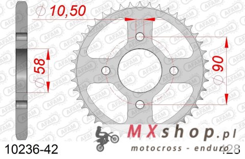 AFAM 2026/04 ZĘBATKA TYLNA 4669 42 HONDA CBR 125 11-17 (JTR1221.42) (ŁAŃC. 428) OTWÓR NA ŚRUBĘ 10,5