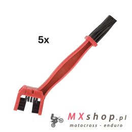 BIKETEC ZESTAW 5 SZT. SZCZOTKI DO CZYSZCZENIA ŁAŃCUCHA 25,6CM X 6CM X 3,2CM KOLOR CZERWONY