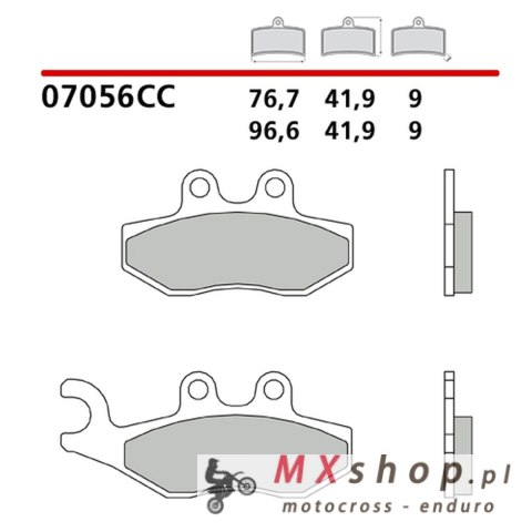 BREMBO 2026/05 KLOCKI HAMULCOWE KH353 SCOOTER CARBON CERAMIC CC (PÓŁMETALICZNE) PRZÓD/TYŁ (ECE R90)