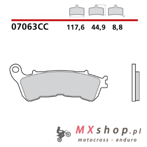 BREMBO 2026/05 KLOCKI HAMULCOWE KH388 SCOOTER CARBON CERAMIC CC (PÓŁMETALICZNE) PRZÓD/TYŁ (ECE R90)