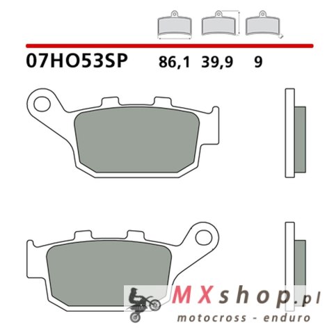 BREMBO 2026/05 KLOCKI HAMULCOWE KH496 SINTER SP (SPIEK METALICZNY) TYŁ (ECE R90)