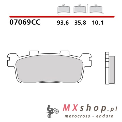 BREMBO 2026/05 KLOCKI HAMULCOWE KH607 SCOOTER CARBON CERAMIC CC (PÓŁMETALICZNE) PRZÓD/TYŁ (ECE R90)