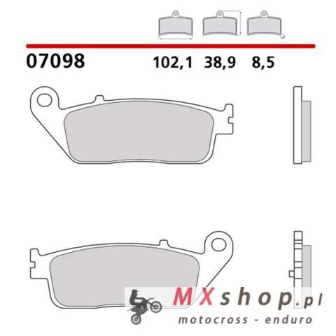 BREMBO 2026/05 KLOCKI HAMULCOWE KH608 SCOOTER CARBON CERAMIC CC (PÓŁMETALICZNE) PRZÓD/TYŁ (ECE R90)