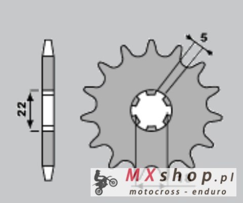 CHT WYPRZEDAŻ ZĘBATKA PRZEDNIA 423 13 KAWASAKI KX 125 '94-'08 (JTF1445.13) (A4250416150) (ŁAŃC. 520)