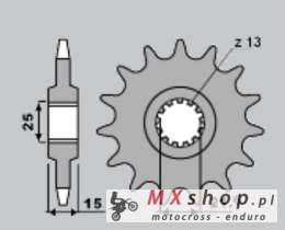 ZĘBATKA PRZEDNIA (A4254023140) 2082 14 KAWASAKI ZX-6R '95-'97, TRIUMPH DAYTONA / SPEED FOUR 600 '03-'04, TT 600 '00-'03 (JTF1182