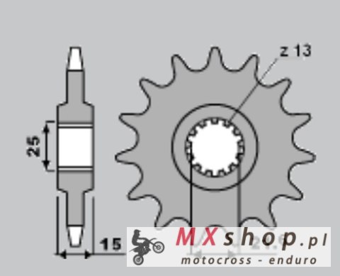 ZĘBATKA PRZEDNIA (A4254023140) 2082 14 KAWASAKI ZX-6R '95-'97, TRIUMPH DAYTONA / SPEED FOUR 600 '03-'04, TT 600 '00-'03 (JTF1182
