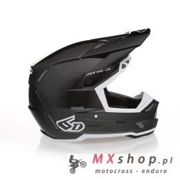 6D HELMETS KASK CROSS/ENDURO MODEL ATR-3 SOLID GLOSS BLACK WHITE FIM (FRHPhe-02) KOLOR CZARNY ROZMIAR XS