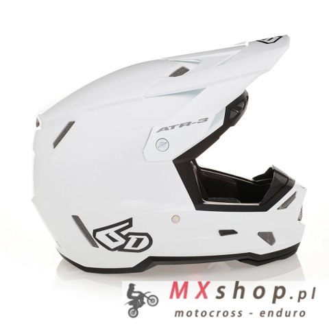 6D HELMETS KASK CROSS/ENDURO MODEL ATR-3 SOLID GLOSS WHITE FIM (FRHPhe-02) KOLOR BIAŁY ROZMIAR M ( 57 - 58 CM )