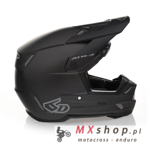 6D HELMETS KASK CROSS/ENDURO MODEL ATR-3 SOLID MATTE BLACK FIM (FRHPhe-02) KOLOR CZARNY/SZARY ROZMIAR S