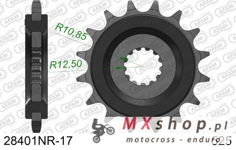 AFAM 2026/04 ZĘBATKA PRZEDNIA 564 17 Z GUMĄ SUZUKI GSXR 750/1000, DL 1000 (JTF520.17RB) (ŁAŃC. 525)