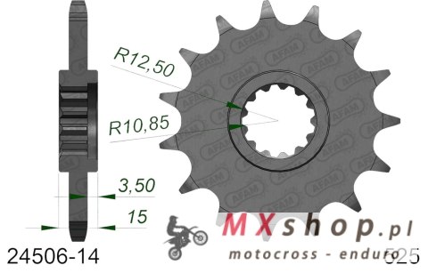 AFAM 2026/06 ZĘBATKA PRZEDNIA 2082 15 KAWASAKI ZX-6R (ZX6R) / ZX 600 NINJA '95-'97, ZRX 400 '94-'97 (ŁAŃC. 525) (JTF1515.15)