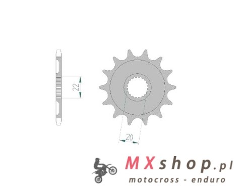 AFAM 2026/06 ZĘBATKA PRZEDNIA 2103 14 YAMAHA YZF 250 '01-'25, WR 250F '01-'25 (ŁAŃC. 520) (JTF1590.14)