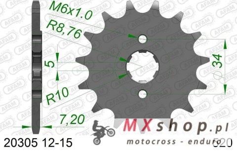 AFAM 2026/06 ZĘBATKA PRZEDNIA 279 15 HONDA XL 125 V '01-'13, VT 125C '99-'07, NSR125 '93-'02 (ŁAŃC. 520) (JTF327.15)