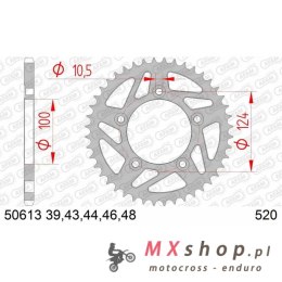 AFAM 2026/06 ZĘBATKA TYLNA 4444 46 DUCATI PANIGALE 899 14-15, SCRAMBLER 800 15-18 (-2) MONSTER 821 (ŁAŃC.520) (JTR746.46)