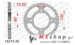 AFAM 2026/06 ZĘBATKA TYLNA 4533 45 SUZUKI GZ 125 MARUDER '98-'11 (ŁAŃC. 428) (JTR1794.45)