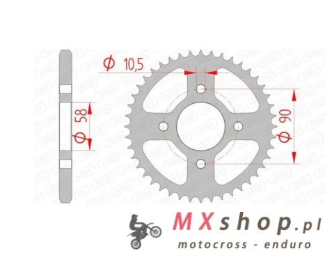 AFAM 2026/06 ZĘBATKA TYLNA 4669 45 HONDA CBR 125 '11-17, CB 125F (GLR125) '15-17 (ŁAŃC. 428) ( OTWÓR NA ŚRUBĘ 10,5MM ) (JTR1221.