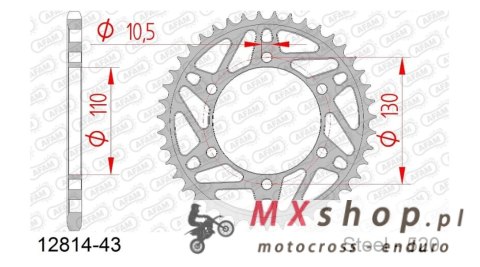 AFAM 2026/06 ZĘBATKA TYLNA 504 43 KAWASAKI NINJA 250 09-11 (ŁAŃC. 520) (JTR486.43)