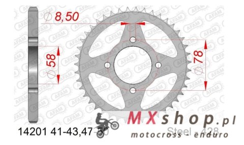 AFAM 2026/06 ZĘBATKA TYLNA 810 50 SUZUKI GT 125 '74-81, RV 125 (ŁAŃC. 428) (JTR810.50)