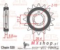 JT ZĘBATKA PRZEDNIA Z GUMĄ CF MOTO NK 650 '16-'24, CL-X 700 '21-'25, BENELLI TRK 702 / X EURO 5 '23-'24, (ŁAŃC. 520)