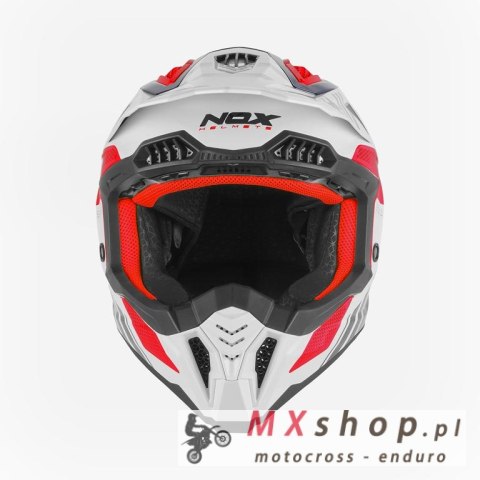 NOX KASK OFF ROAD / CROSS N634 STORM KOLOR BIAŁY/NIEBIESKI/CZERWONY ROZMIAR S