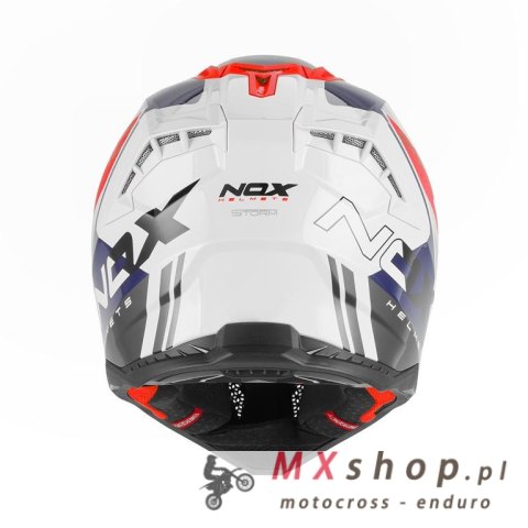 NOX KASK OFF ROAD / CROSS N634 STORM KOLOR BIAŁY/NIEBIESKI/CZERWONY ROZMIAR S