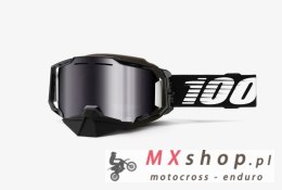 100 PROCENT GOGLE SNOWMOBILE DUAL PANE VENTED BLACK - SILVER FLASH MIRROR LENS KOLOR CZARNY SZYBKA SREBRNE LUSTRO
