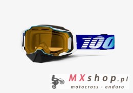 100 PROCENT GOGLE SNOWMOBILE DUAL PANE VENTED BLUE - YELLOW LENS KOLOR NIEBIESKI SZYBKA ŻÓŁTA