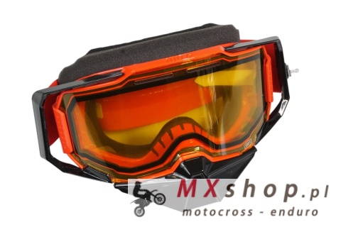 100 PROCENT GOGLE SNOWMOBILE DUAL PANE VENTED RED - YELLOW LENS KOLOR CZERWONY SZYBKA ŻÓŁTA