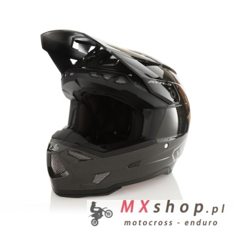 6D HELMETS KASK CROSS/ENDURO MODEL ATR-3 SOLID GLOSS BLACK FIM (FRHPhe-02) KOLOR CZARNY/SZARY ROZMIAR L
