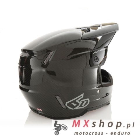 6D HELMETS KASK CROSS/ENDURO MODEL ATR-3 SOLID GLOSS BLACK FIM (FRHPhe-02) KOLOR CZARNY/SZARY ROZMIAR L
