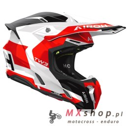 AIROH KASK CROSS / ENDURO / ATV / QUAD TWIST 3 FANCY RED GLOSS KOLOR CZARNY/BIAŁY/CZERWONY ROZMIAR L