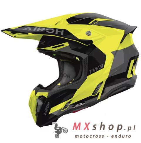 AIROH KASK CROSS / ENDURO / ATV / QUAD TWIST 3 FANCY YELLOW GLOSS KOLOR CZARNY/SZARY/ŻÓŁTY FLUO ROZMIAR L