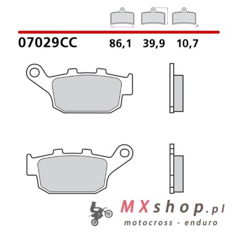 BREMBO 2026/06 KLOCKI HAMULCOWE KH140 ROAD / SCOOTER CARBON CERAMIC CC (PÓŁMETALICZNE) (ECE R90)