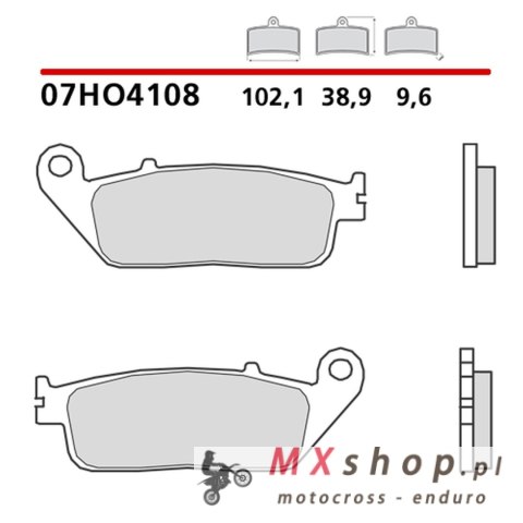 BREMBO 2026/06 KLOCKI HAMULCOWE KH196 ROAD / OFF ROAD / SCOOTER CARBON CERAMIC (PÓŁMETALICZNE MIESZANKA OEM)