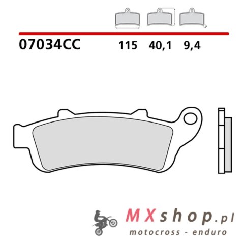 BREMBO 2026/06 KLOCKI HAMULCOWE KH281 ROAD / SCOOTER CARBON CERAMIC CC (PÓŁMETALICZNE) (ECE R90)