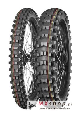 Opona Mitas 100/100-18 Terra Force MX-SM Soft/Medium 59M TT (czerwony/żółty pasek) TYŁ DOT 2023